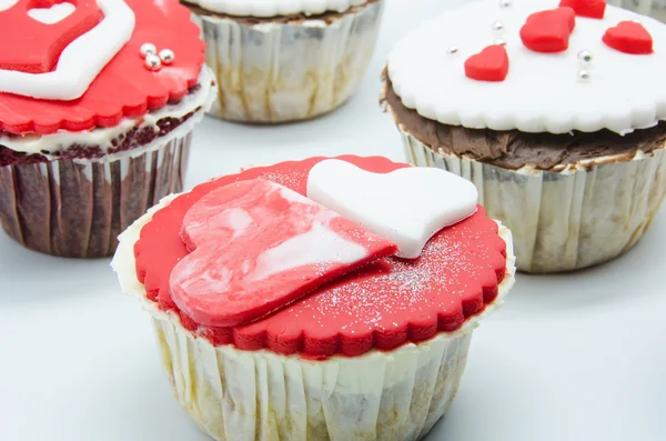 Valentijn cupcakes — Stockfoto