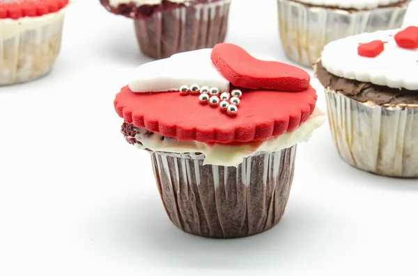 Valentijn cupcakes — Stockfoto