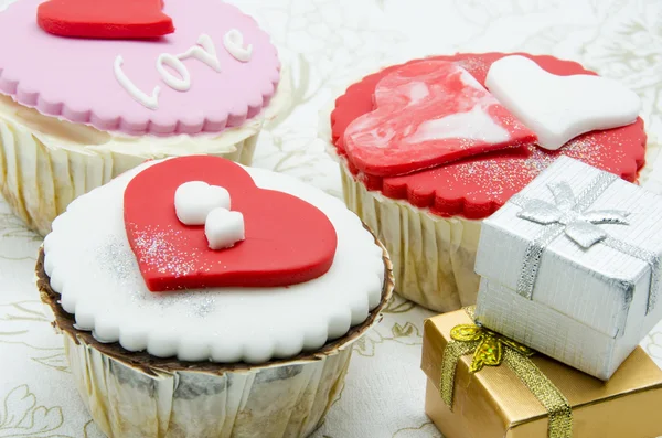 Valentijn cupcakes — Stockfoto