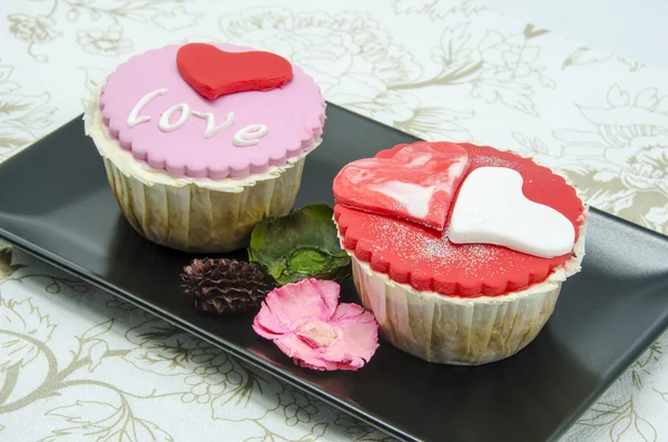 Valentijn cupcakes — Stockfoto