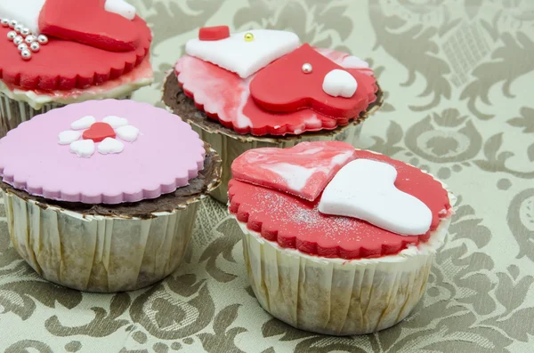 Valentijn cupcakes — Stockfoto