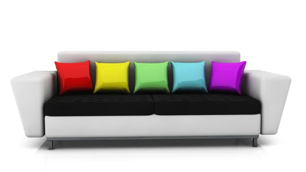 Sofá em 3d — Fotografia de Stock