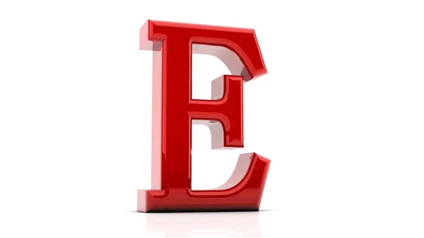 3D-weergave van de letter e — Stockfoto