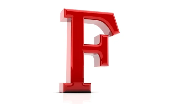 Representación 3D de la letra F — Foto de Stock