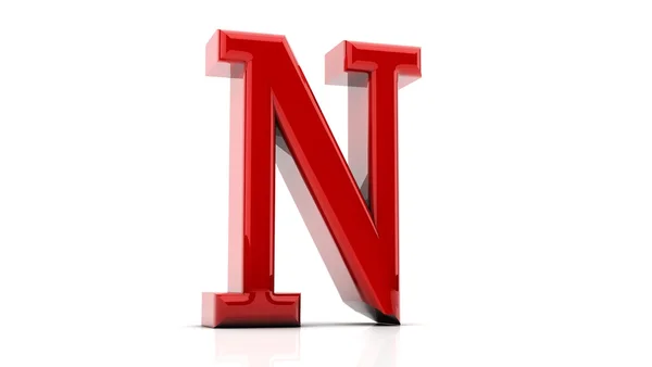 3D-Darstellung des Buchstabens n — Stockfoto