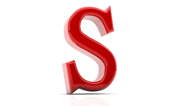 3d rendering of the letter S — Stock Photo, Image