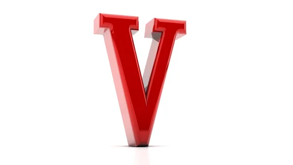 3D-weergave van de letter v — Stockfoto