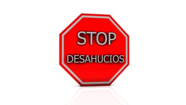 3d stop desahucios in spanish clipart