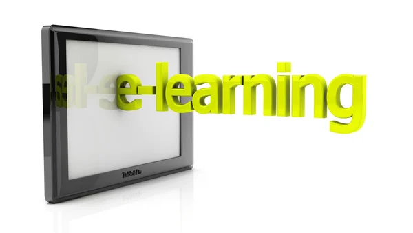 3d tablet pc and e-learning — Stock Photo, Image