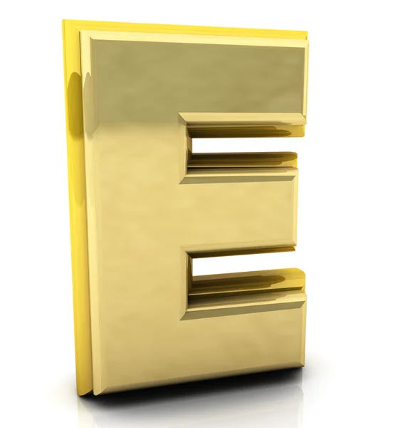 Renderização 3D da letra E — Fotografia de Stock