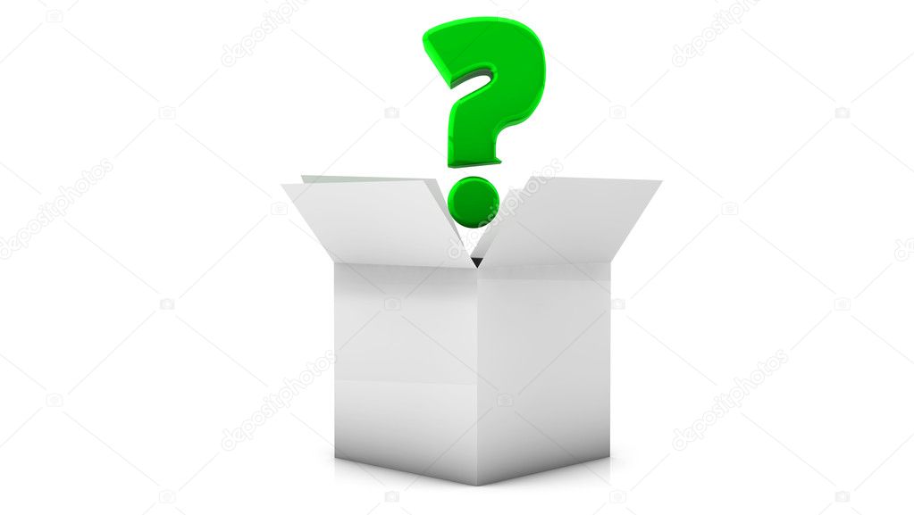 3d Box with question mark