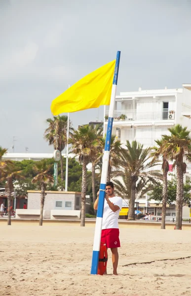 Gandia, valencia plajda cankurtaran — Stok fotoğraf