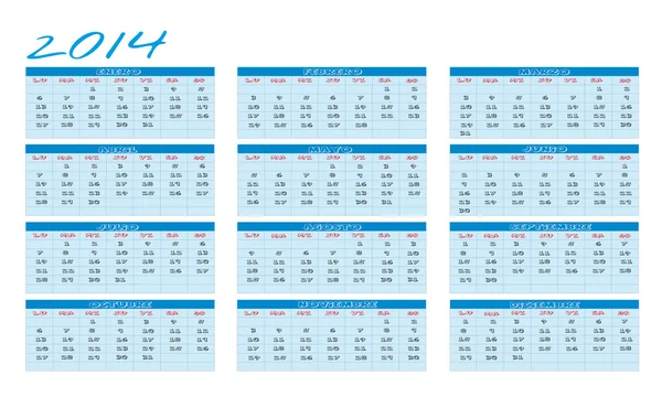 Neuer Kalender 2014 — Stockvektor