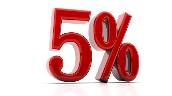 Five percent in 3d — Stock Photo, Image