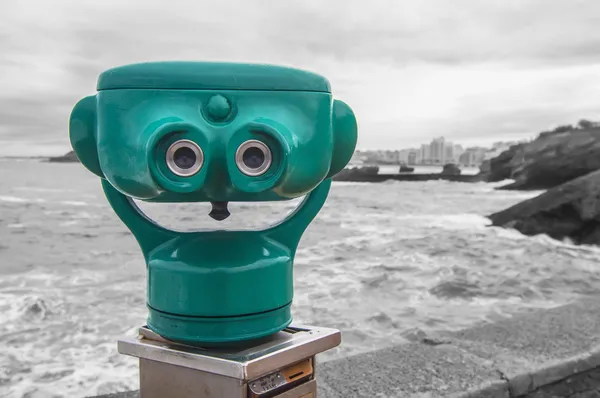 Binoculars in Biarritz. Photographs desaturated — Stock Photo, Image