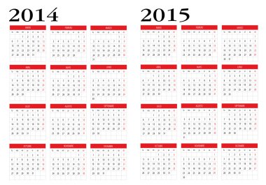 Takvim 2014 ve 2015