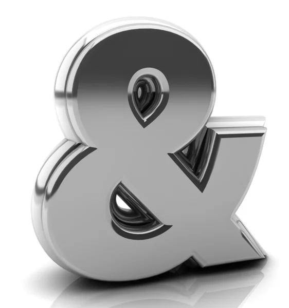 Render silver ampersand — Stock Photo, Image