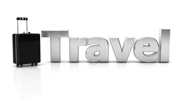 3d suitcase and travel — Stock Photo, Image