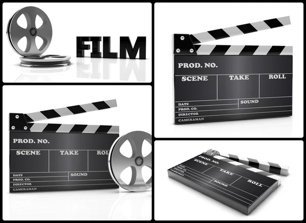 Cinema 3d collage — Stock Photo, Image