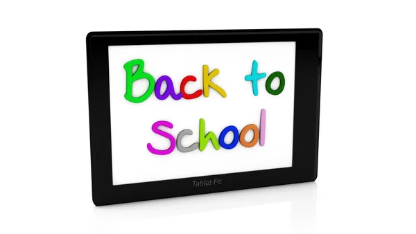 3d back to school tablet — Stock Photo, Image