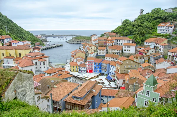 Panoramisch uitzicht van cudillero, Spanje — Stockfoto