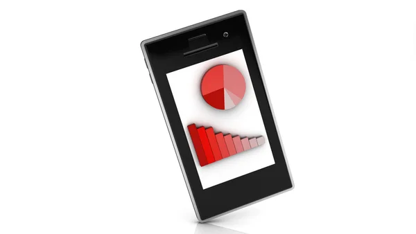 3d red graphic mobile — Stock Photo, Image