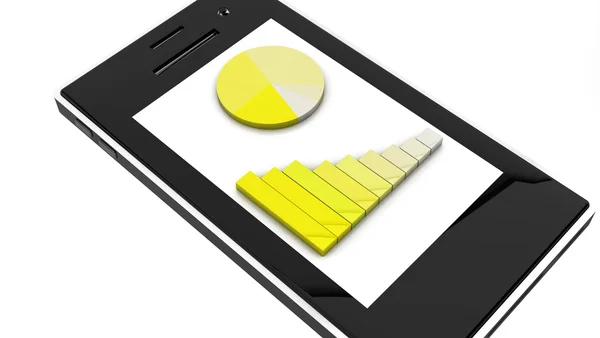 3d yellow graphic mobile — Stock Photo, Image