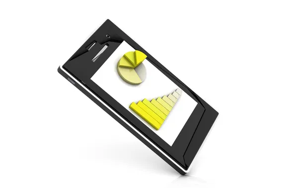 3d yellow graphic mobile — Stock Photo, Image