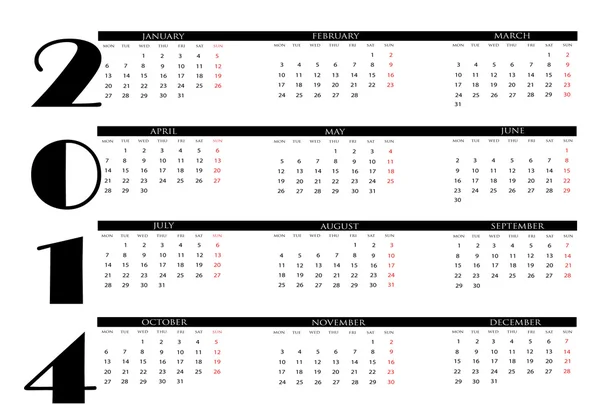 Kalender 2014 — Stock vektor