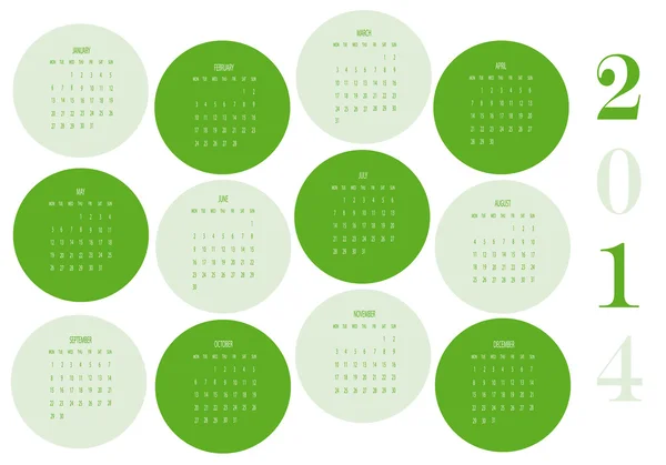 Calendrier 2014 — Image vectorielle