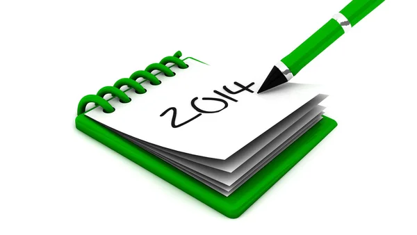 2014 en una libreta — Foto de Stock