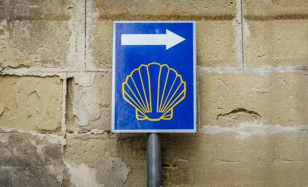Знак Камино де Сантьяго, Испания — стоковое фото