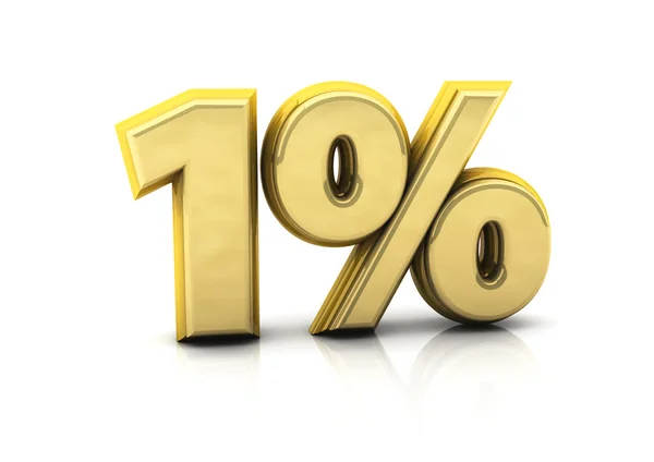 One percent gold — Stock Photo, Image