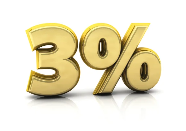 Three percent gold — Stock Photo, Image