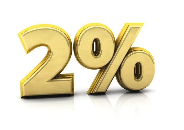 Two percent gold — Stock Photo, Image