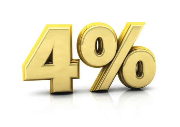 Four percent gold — Stock Photo, Image