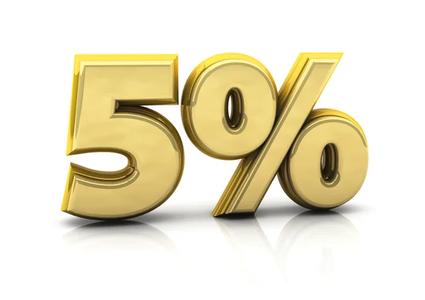 Five percent gold — Stock Photo, Image