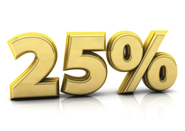 Twenty five percent gold — Stock Photo, Image