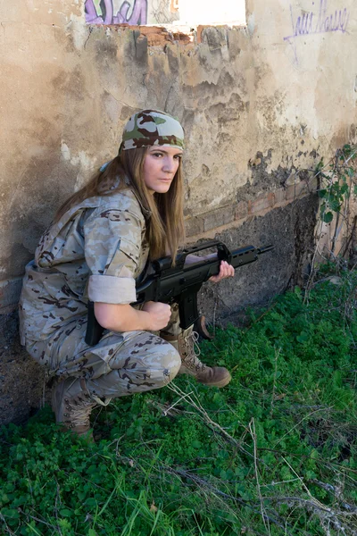 Mulher militar — Fotografia de Stock