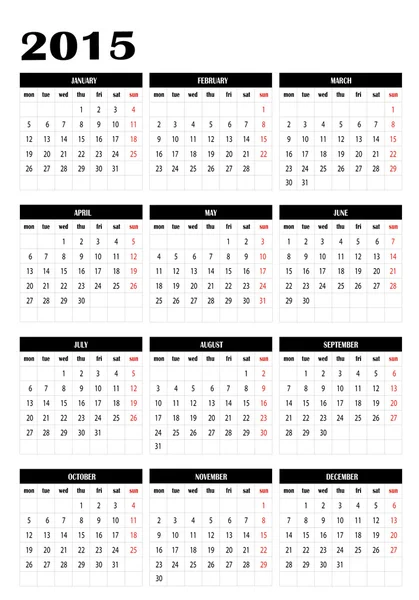2015 kalender — Stock vektor