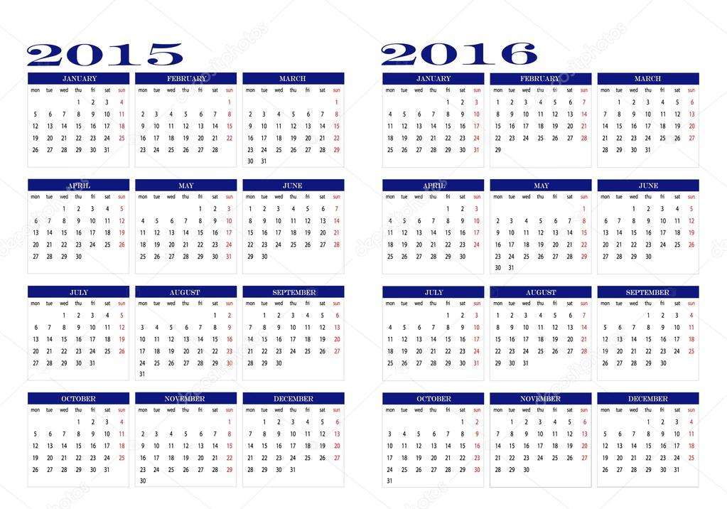 Calendar 15 And 16 Stock Vector Image By C Changered
