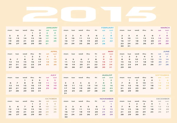 2015 calendar — Stock Vector