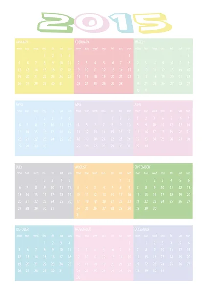 2015 calendar — Stock Vector