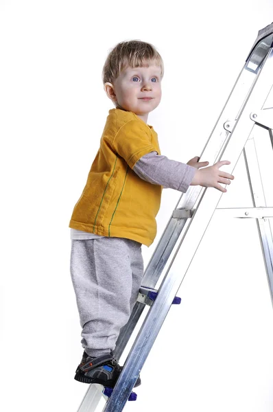 Dítě na štafle — Stock fotografie