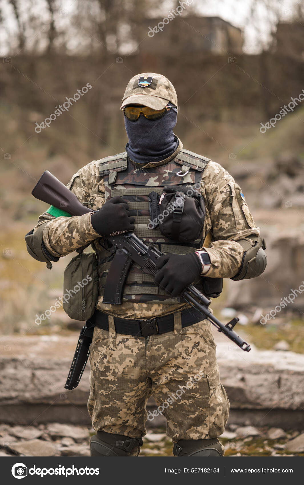 Soldier Armed Forces Ukraine Military Man Tactical Uniform Machine