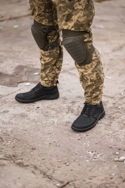 Hombre Militar Zapatillas Tácticas Negras — Foto de Stock