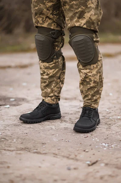 Military Man Black Tactical Sneakers — Foto de Stock