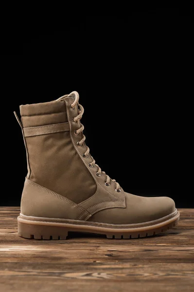 Beige Leather Summer Boots Soldiers Tactical Shoes Military Men — Stock Photo, Image