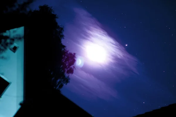 Nocne niebo z księżyca i Jowisza — Zdjęcie stockowe