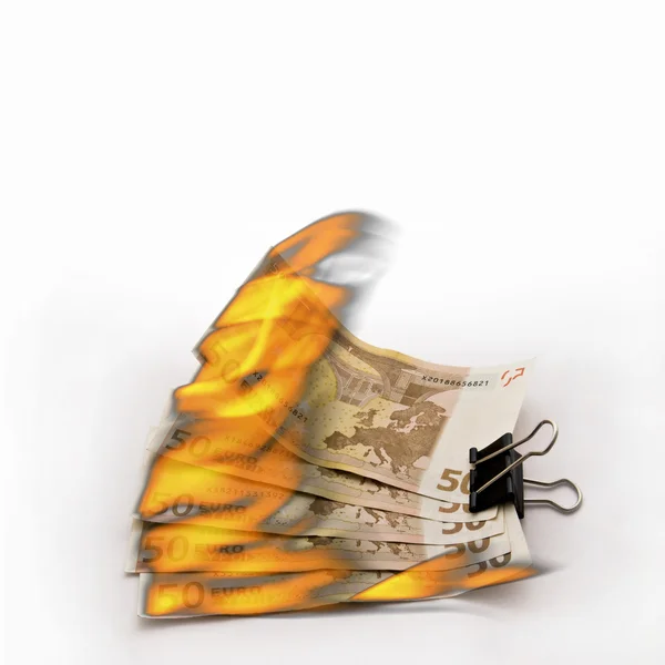 Burning Euro — Stock Photo, Image